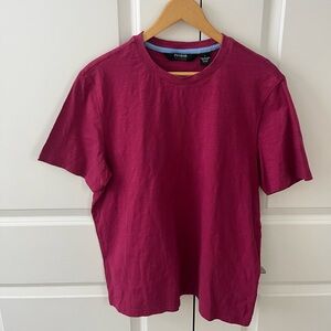 Jos. A Bank Traveler men’s large wine colored 100% cotton tailored fit tee shirt